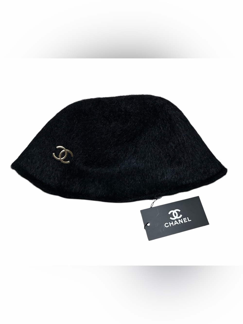 Fashion Cloche Hat Letter C 2026 Black with Gold Tone Metal Accent - Picture 4 of 5